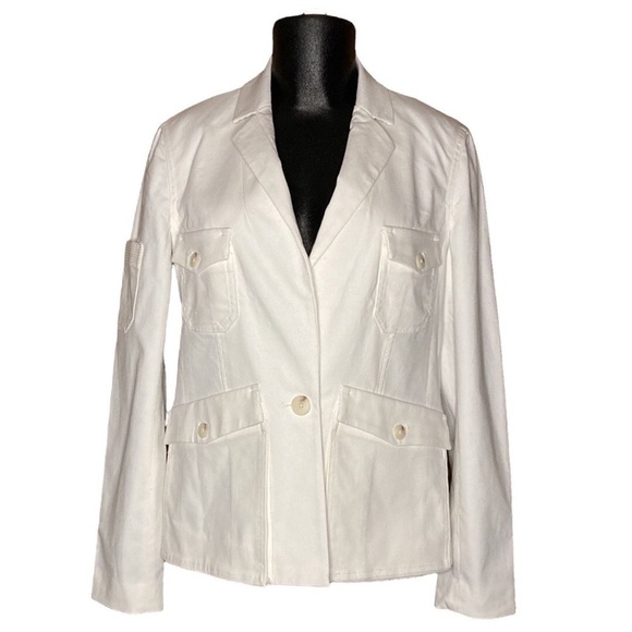 Anthropologie | White Neve Utility Blazer Jacket Size 6 - Picture 1 of 8